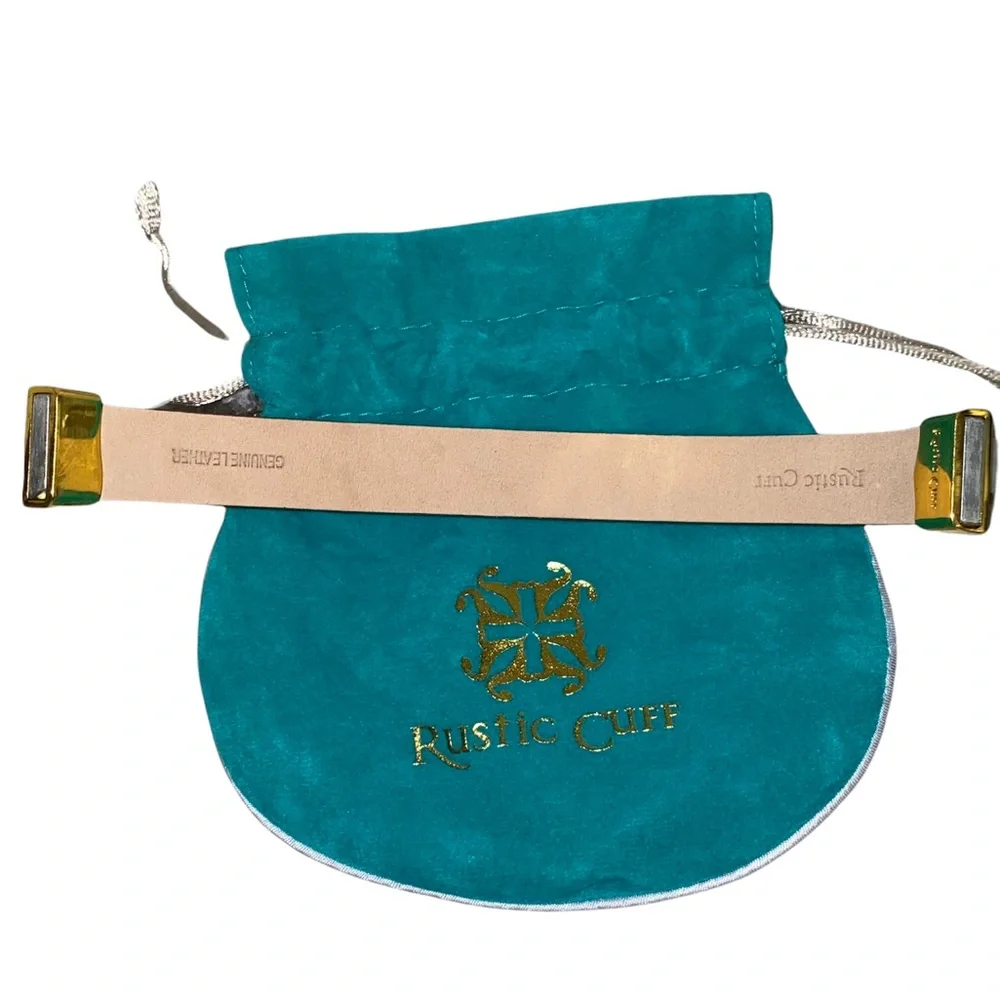Rustic Cuff Haley Brown Calf Hair Cuff with Gold‎ Ends & Magnetic Closure